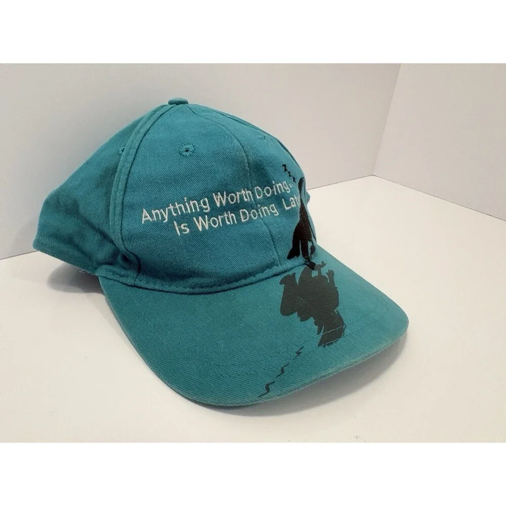 1996 Vintage THE SIMPSONS IN THE DARK GRANDPA Hat TEAL Shadow Silhouette